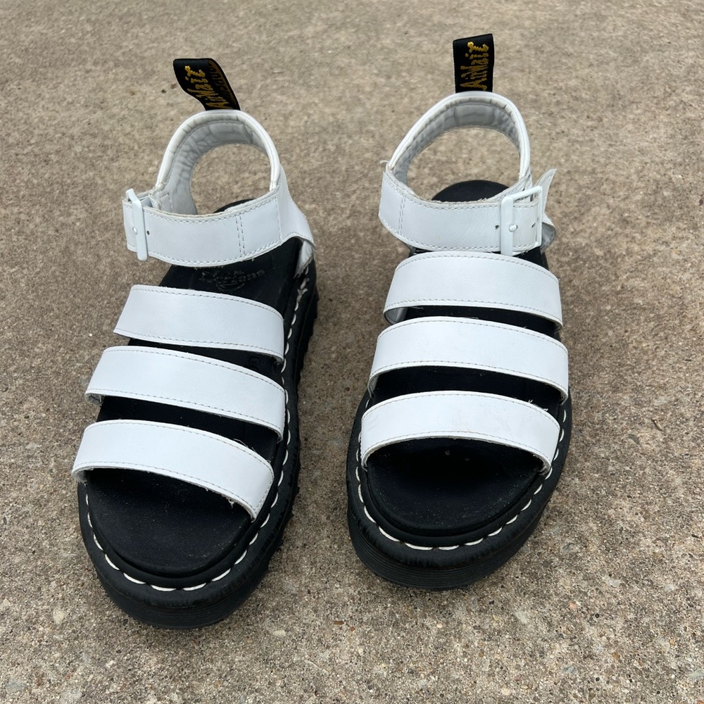 Dr. Martens Triple Strap White Sandals